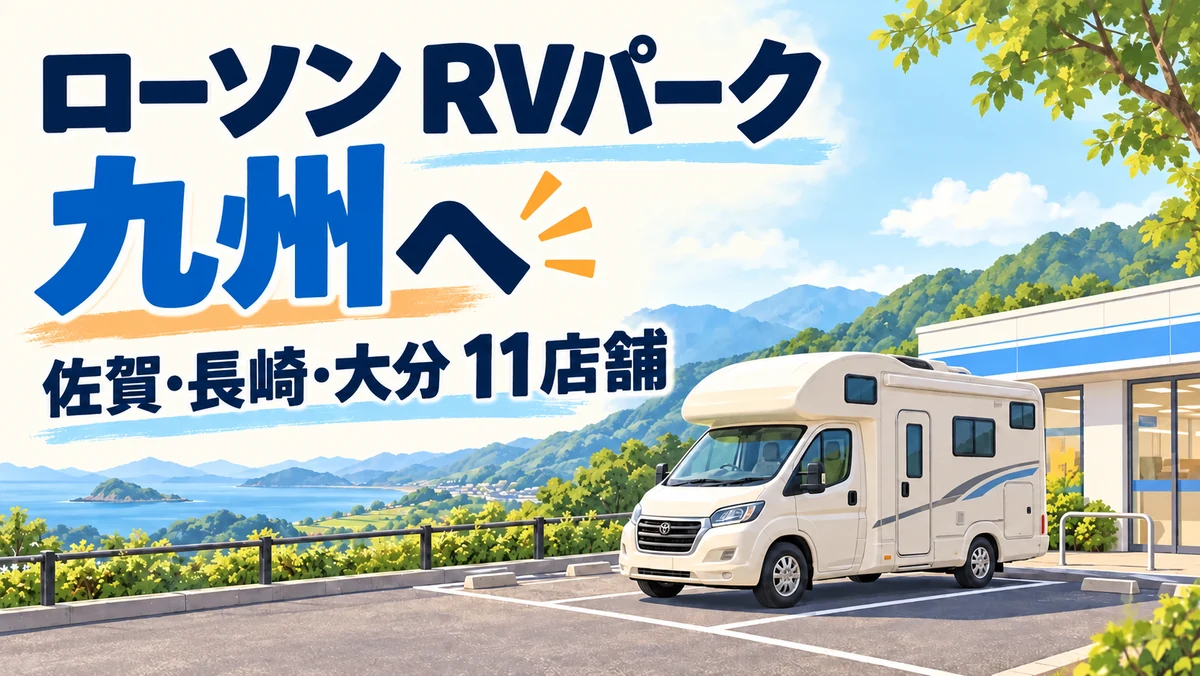 ローソンRVパークの九州展開を紹介するイラスト（実際の店舗写真ではありません）